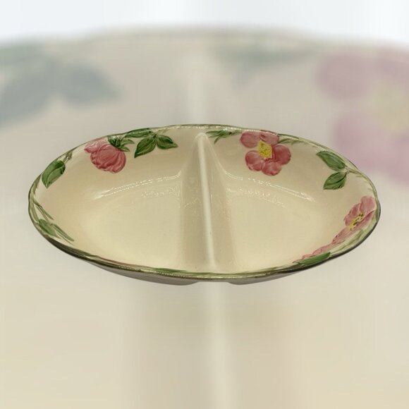 Desert Rose Divided Vegetable Dish from Franciscian Earthernware Vintage 1970s - Picture 4 of 15